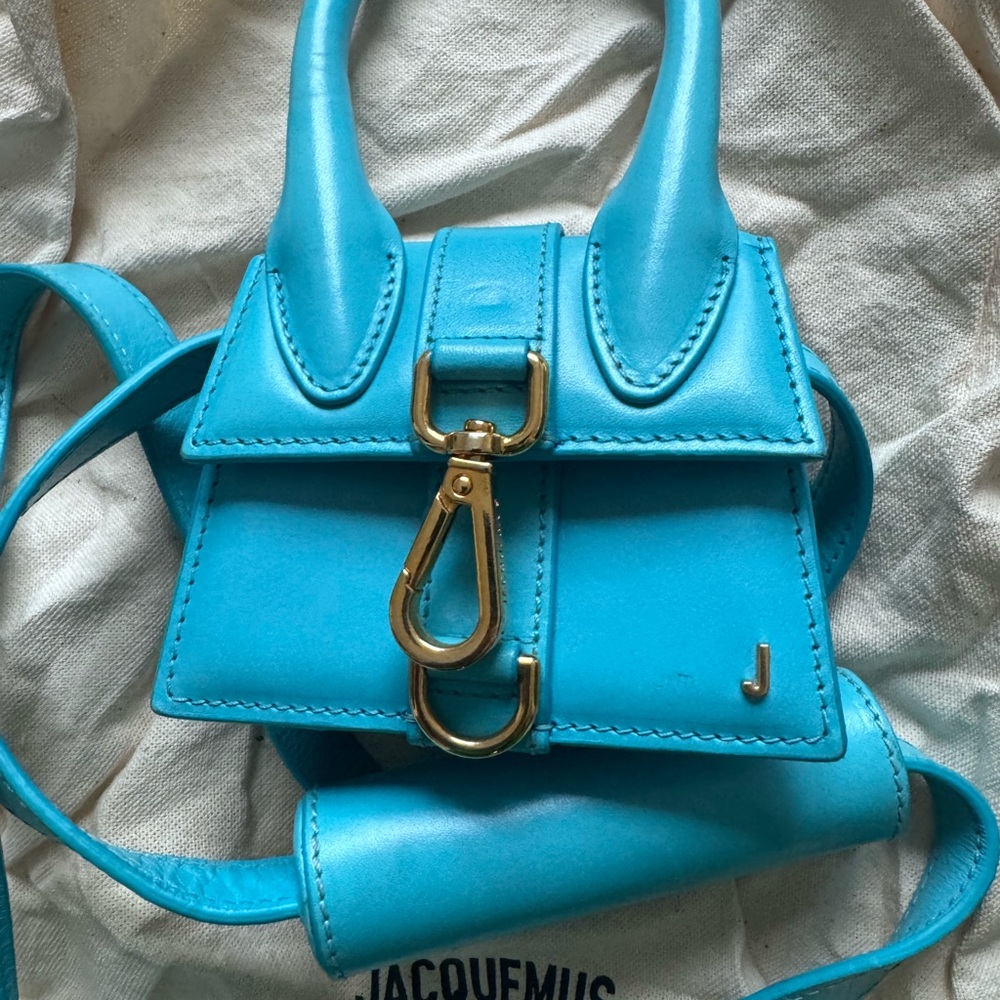 Jacquemus Turquoise Mini Bag with Gold Accents